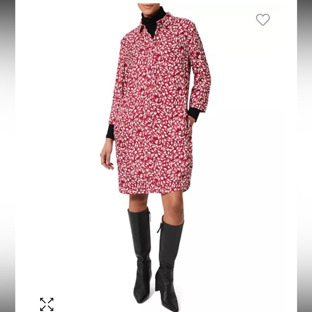 Hobbs London-NWT size 14 “Marciella” cranberry 100% viscose shirt dress. NEW! - Picture 2 of 16